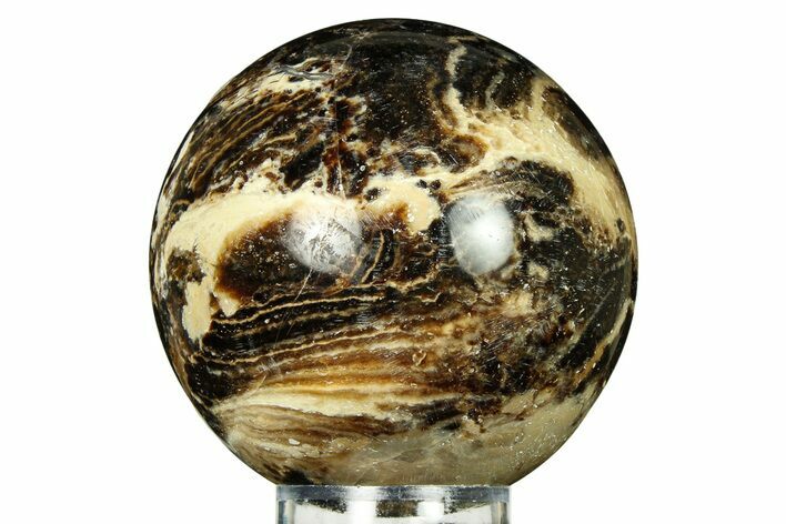 Polished Black Opal Sphere - Madagascar #297604